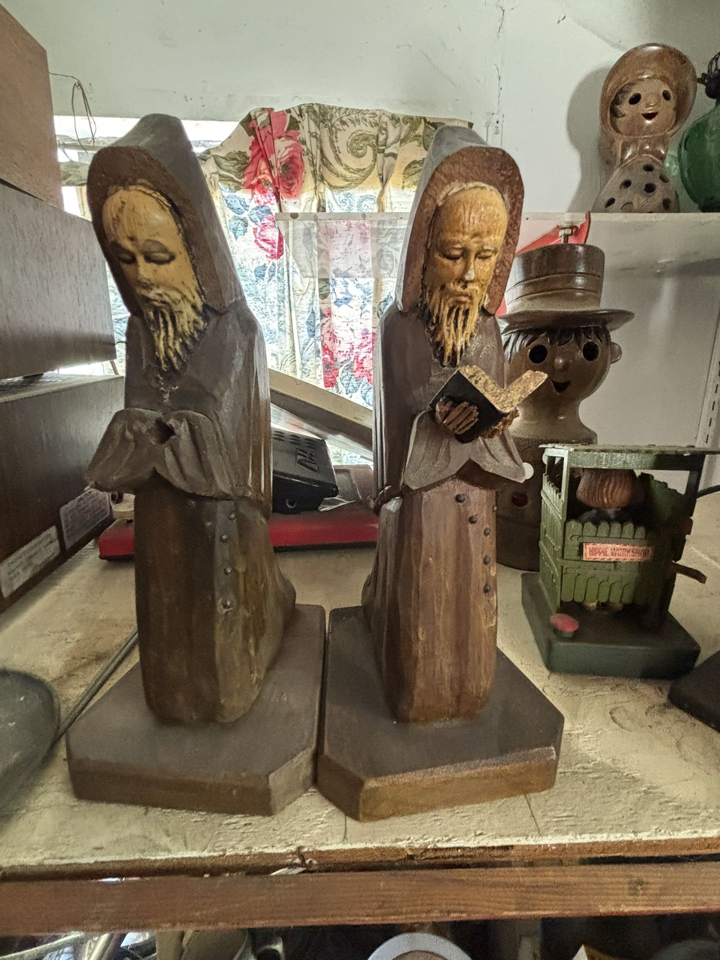 Hand Carved Wooden Mexican Monk