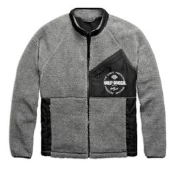 Harley Davidson Rider Spirit Slim Fit Fleece Jacket Grey Men’s Sz L 