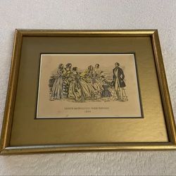 Vintage Godey’s Americanized Paris Fashions 1856 Framed Art