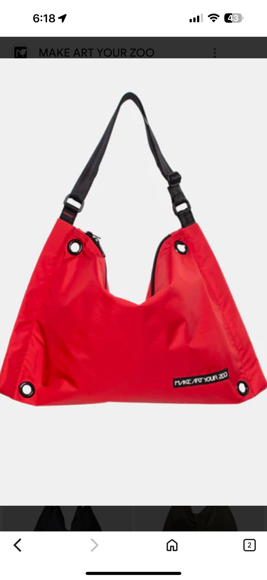 Make Art Your Zoo Fuzz Bag Hopping Red Bag