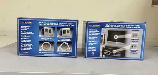DATA COMM Electronics Cable Organizer Kit With Power Solution (Wire Concealer For Wall Mounted TV), NEW IN BOXES; $45 EACH OR BEST OFFER