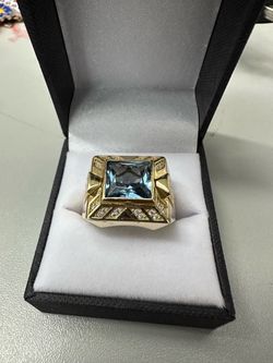 10k topaz Mens ring