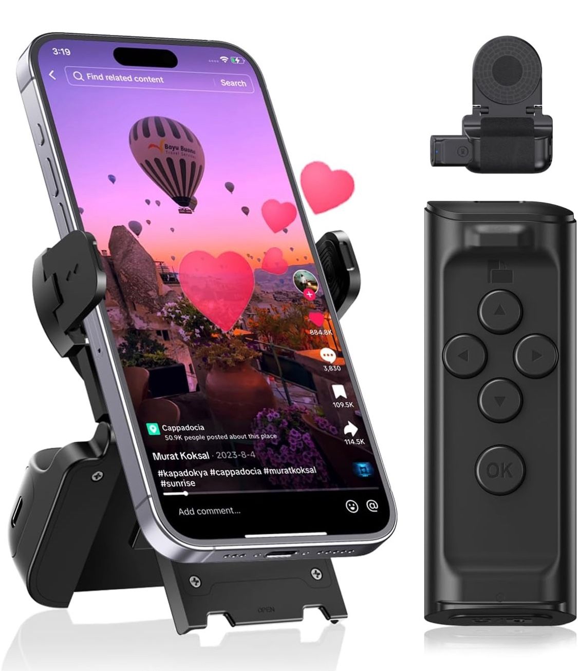 Scrolling Remote Control for TikTok Clicker Page Turner for Kindle App Bluetooth Remote for iPhone Camera Scroller Remote for iPhone iPad Phone with H