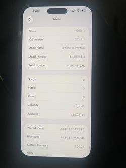 White 512GB iPhone 15 Pro Max - Unlocked