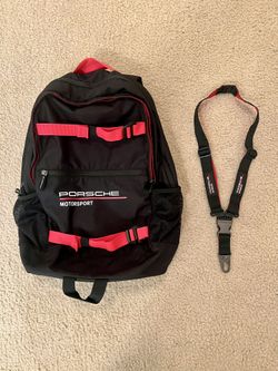 Porsche Motorsport Backpack + Matching Lanyard – Official Racing Gear