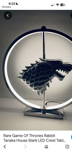Rare “Game Of Thrones” Rabbit Tanaka House Stark LED Crest Table Lamp