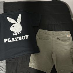 Carhartt Shorts Size Large , Playboy Printed Tshirt Size Large 