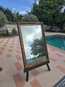 Antique Mirror With Custom Easel