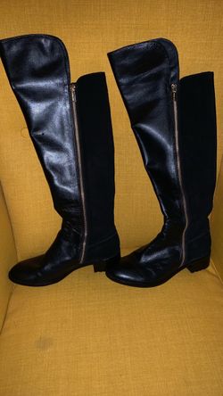 Michael Kors Knee-High Boots with Gold Zipper