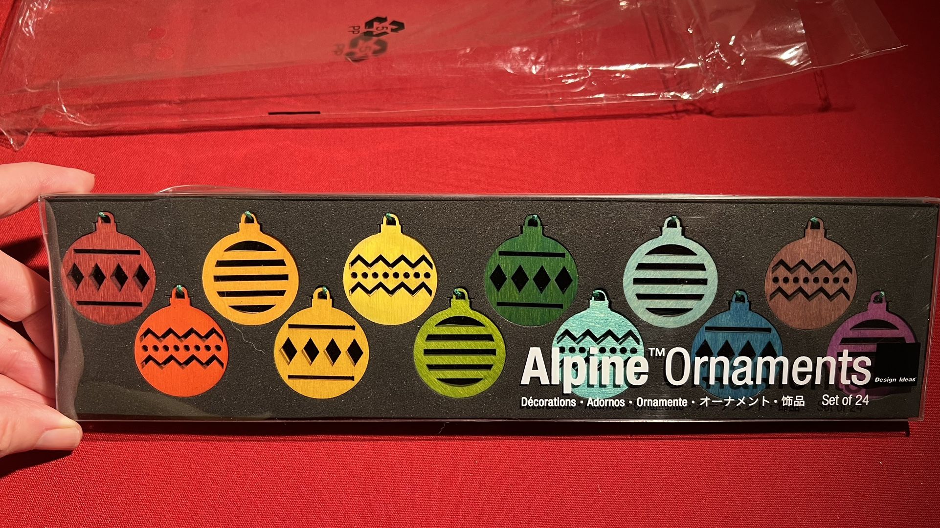Design Ideas Set of 24 Wooden Alpine Ornaments