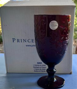 Set of 4 Princess House Fantasia Poinsettia ruby red