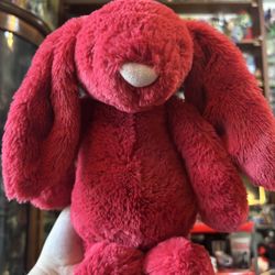 Jellycat Bashful Luxe Bunny Scarlett Red 12" Rabbit Plush Easter Valentines Day
