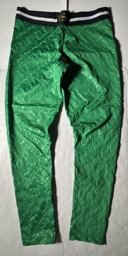 Pre Owned Fair Last 2 Photos Print Cracking  Zumba Wear Fitness Leggings  All Over Print  Printed  Green  Women  Size Large