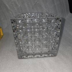 Clear Glass Cube With Dimples