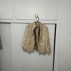 1970s  Vintage Rabbit Fur Jacket made in Hong Kong size large