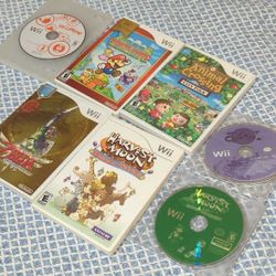 Wii Games Bundle Harvest Moon + Animal Crossing + Legend Of Zelda Skyward Of Sword Music CD Bundle Super Mario Bros 