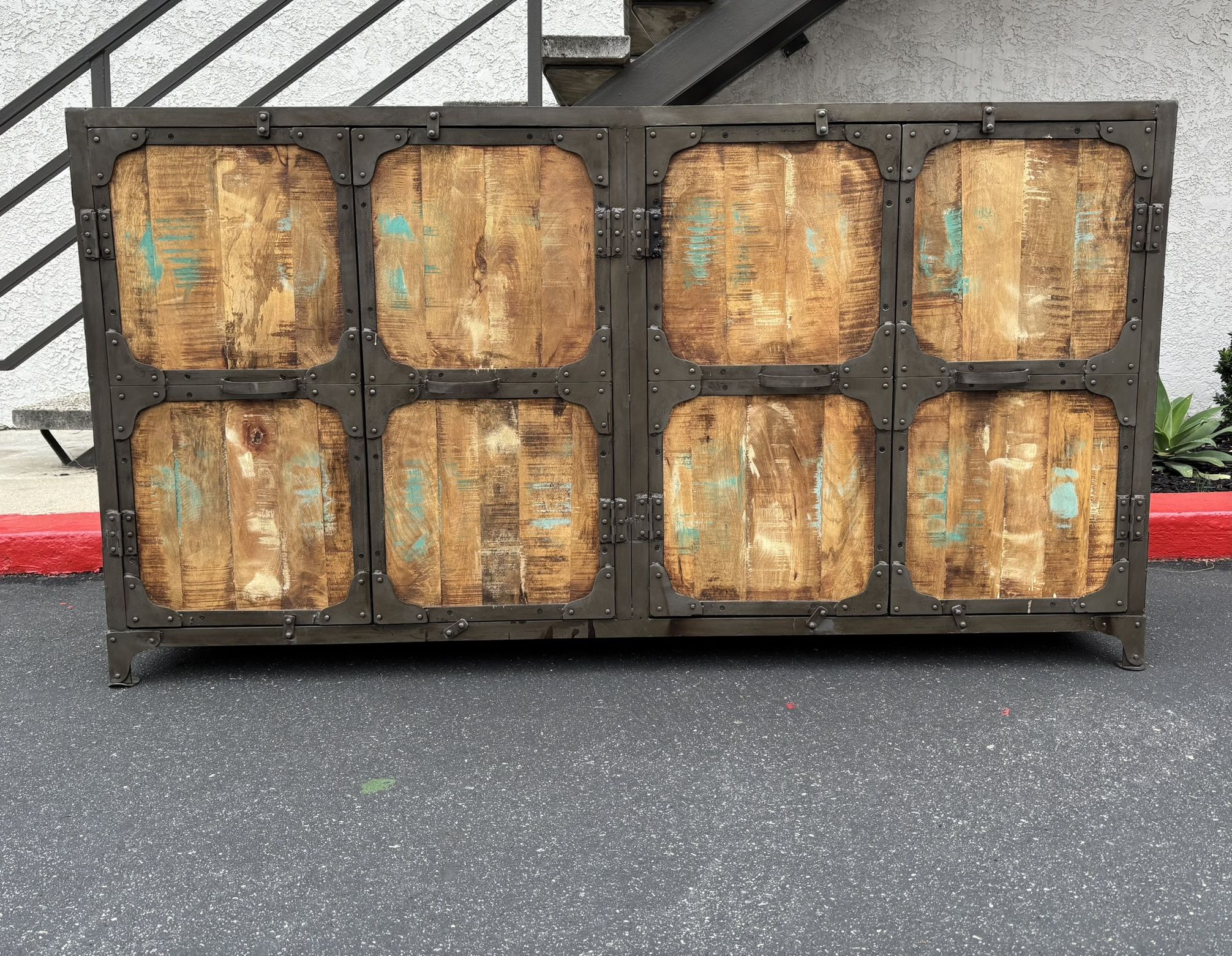 Gorgeous industrial design & reclaimed wood credenza,cabinet or console