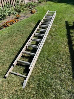 24 Foot Werner Extension Ladder BLACK TIP (300 Lb Capacity)