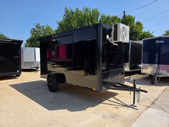 2027 New 6x12 SA Screwless Vending Enclosed Trailer | Blackout | Spoiler Package | 50 AMP Electric Pkg. w/Mini Split | .08 Polycor | Dexter Axle | 121