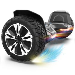 Gyroor Warrior 8.5 inch All Terrain Off Road Scooter with Bluetooth Speakers and LED Lights, Self Ba