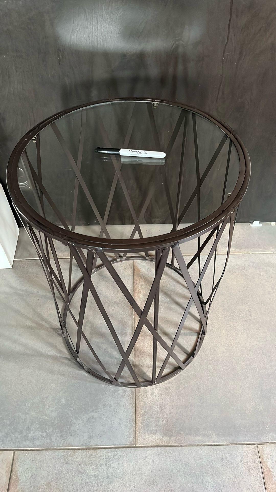 Glass Top Metal table