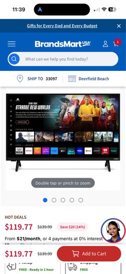 Vizio 40 inches New