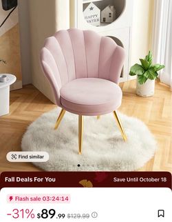 Velvet Accent Chair with Gold Metal Legs