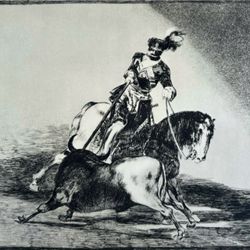 CHARLES THE FIFTH Original Antique Vintage Fine Art GOYA Print of Etching 1960’s Spain Printed Collectible Bullfighting Bull Fighting Tauromaquia