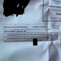 2015-2020 Ford F150 Upper Control Arms New In Box 