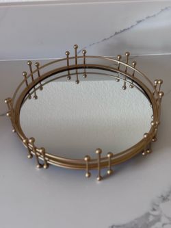 Mirror tray and candle holders