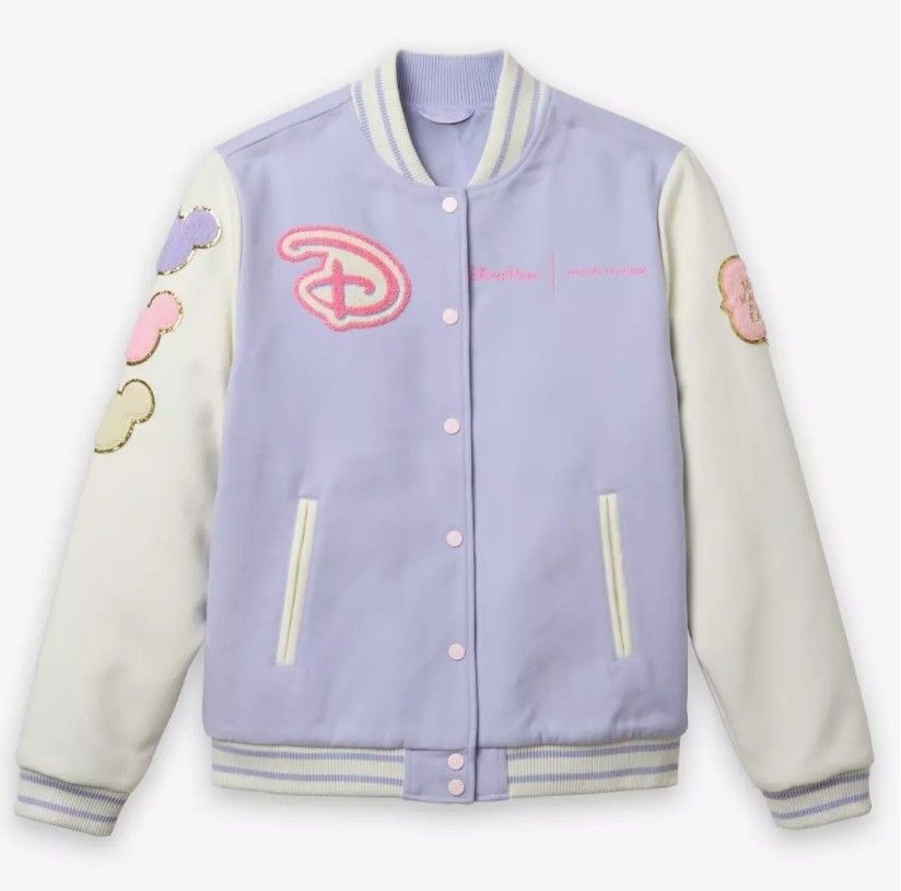 Walt Disney World Logo Varsity Jacket for Women by Stoney Clover Lane – Lavender - Size XL