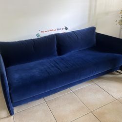CB2 Tandom Blue Sleeper Sofa 