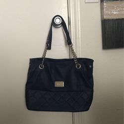 NINE WEST LEATHER NAVY BLUE PURSE EXCELLENT BRAND NEW CONDITION 