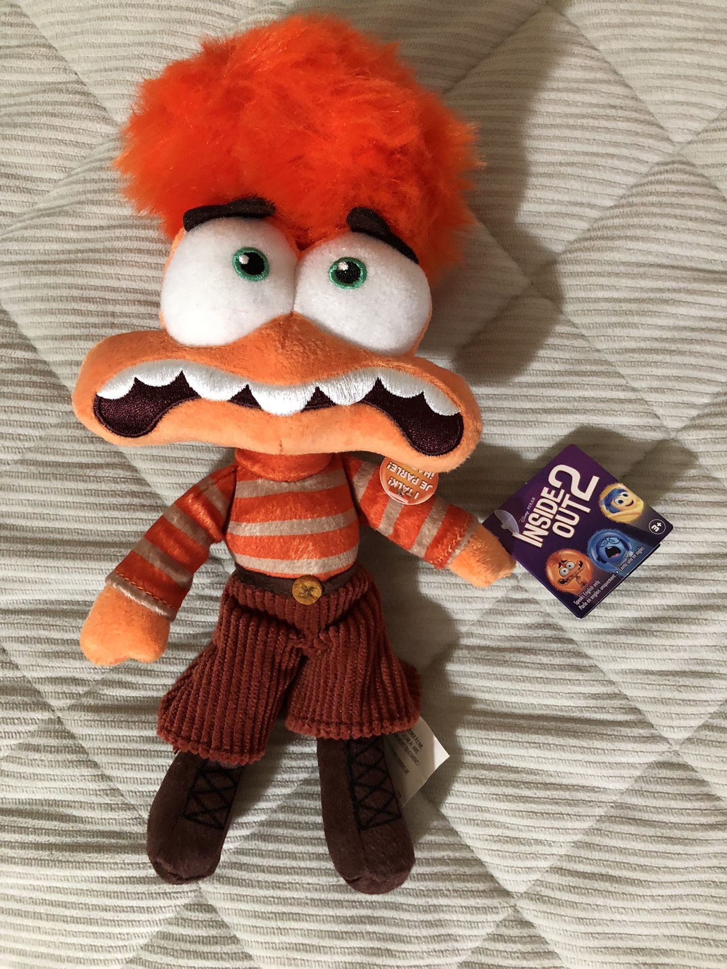 Inside Out 2 Talk It Out 8.5" Talking Plush Doll ANXIETY Emotion NEW w Tags 2024