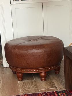 Leather ottoman