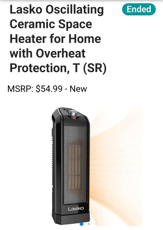 Lasko Oscillating Ceramic Space Heater for Home with Overheat Protection,