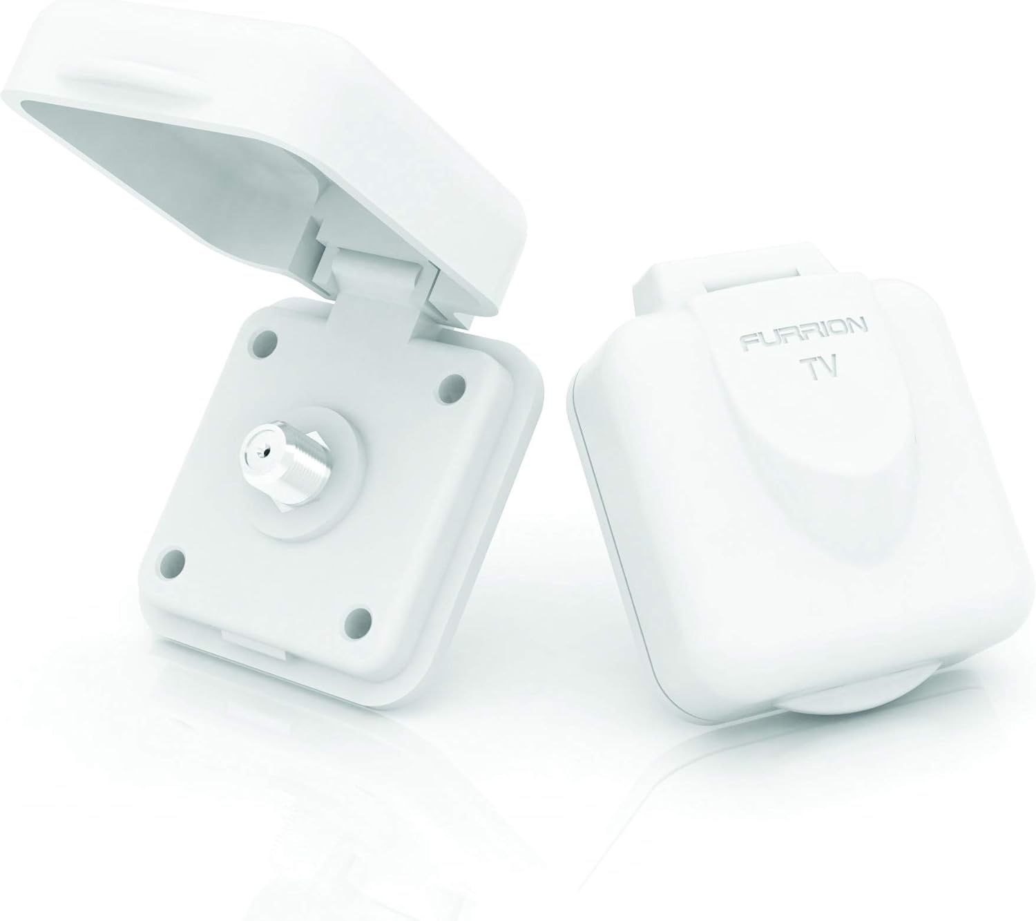 Furrion Mini TV/SAT White Inlet Square with F-Type Connector - NEW
