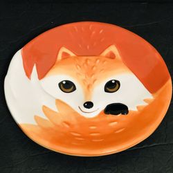 Earthenware Fox Critter Animal Dessert/Salad Plate