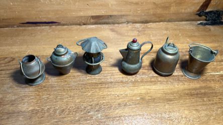 Miniature Brass Kitchenware Lantern Set