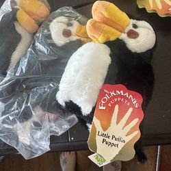 Folkmanis Little Puffin Hand Puppet, Set of 3