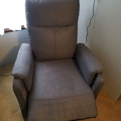 Power Recliner - Gray,  Soft Brushed Fabric