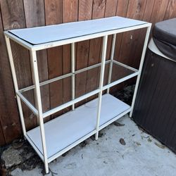 White And Glass Metal Display Shelf