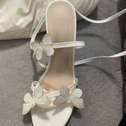 White Butterfly Heels