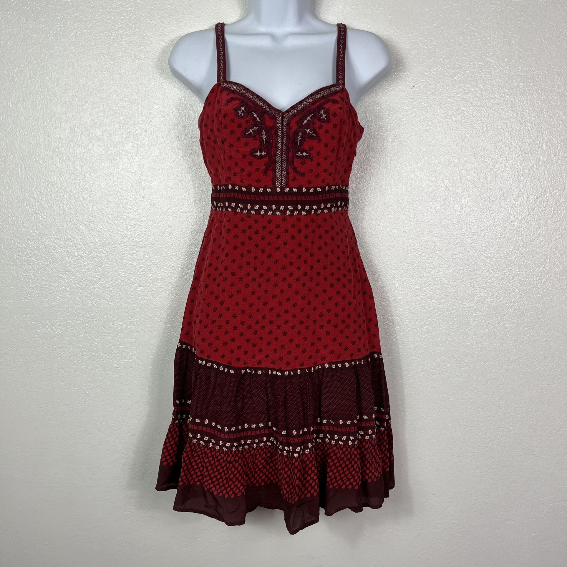 Free People Embroidered Boho Style Sundress Embellished Corset Beaded Dress 4