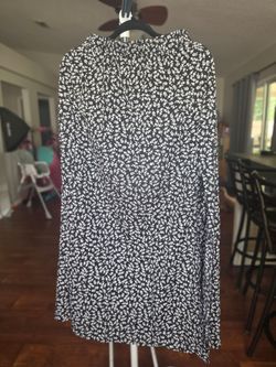 Black Floral Print Midi Skirt Size Large