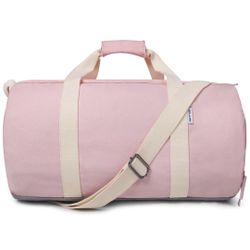 Sports Duffle Bag Classic Canvas Round-Shaped Large Capacity Gym Bag with Built-in Waterproof Layer and Shoe Room