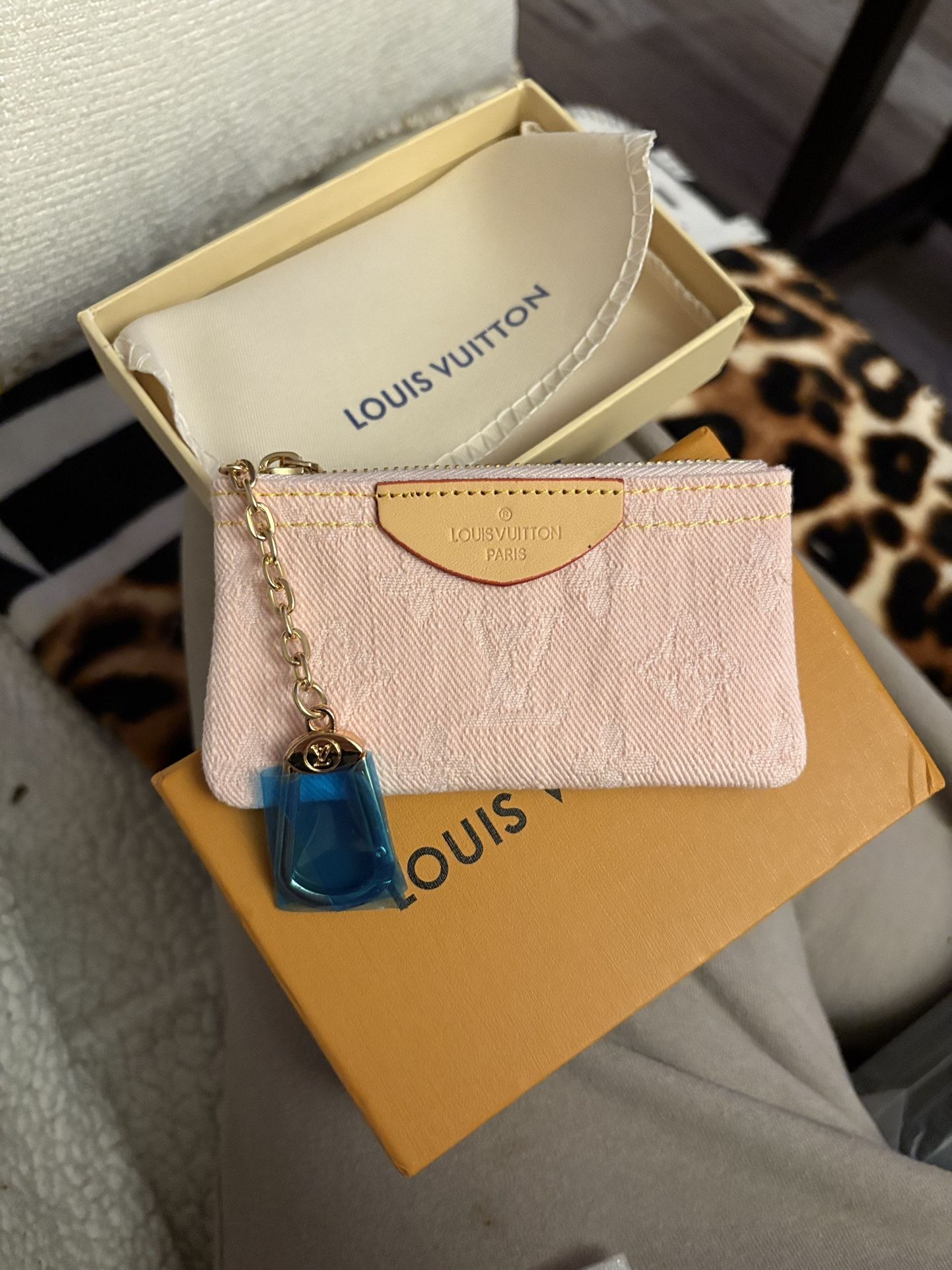 Lv Pink Denim Collection Key Pouch Rare