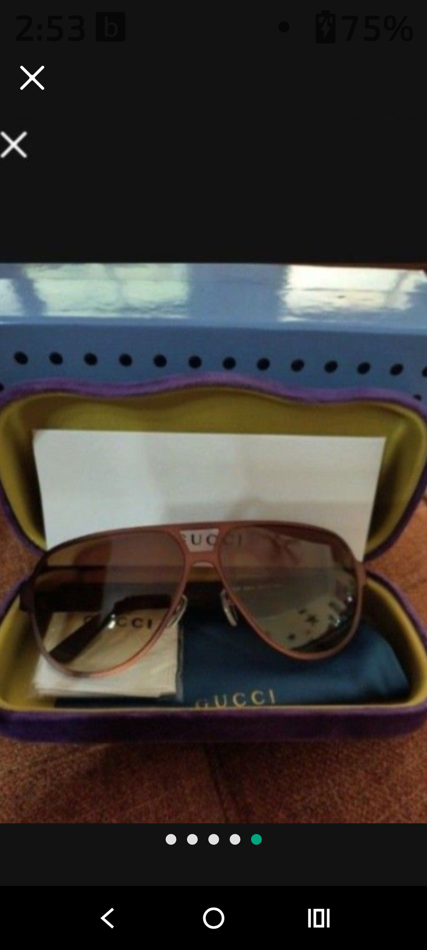 GUCCI GG 0227S 003 Oval Metal Sunglasses With Brown Gradeint Lens 62mm Mens Or Women's! Great Deal