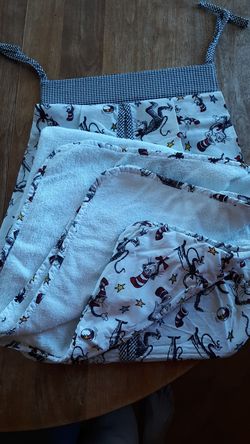 Cat in The Hat Dr. Suess baby towel and diaper holder