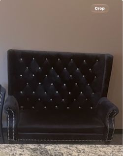 Black suede Lounge chair 5x